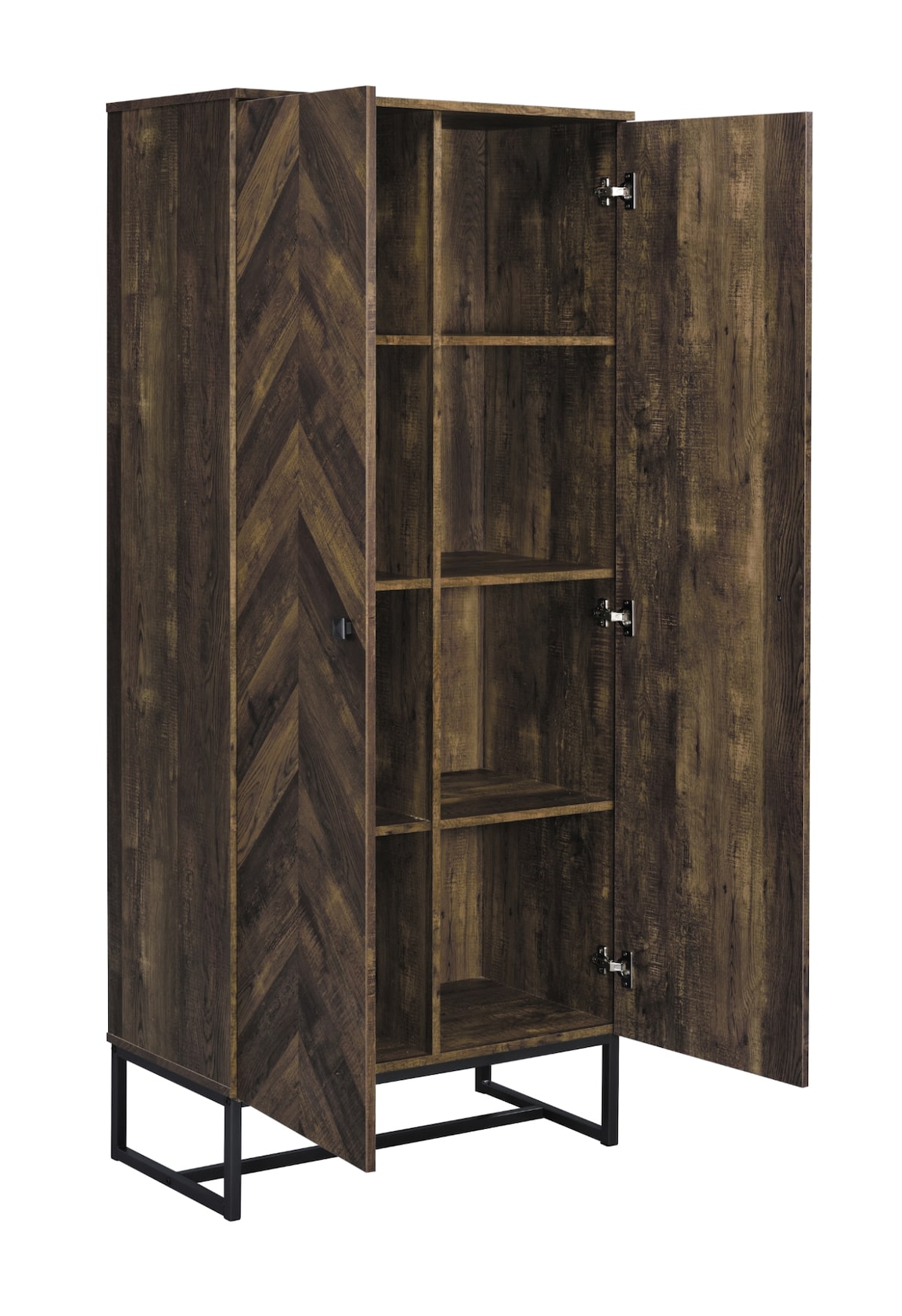 2-door Accent Cabinet Rustic Oak and Gunmetal