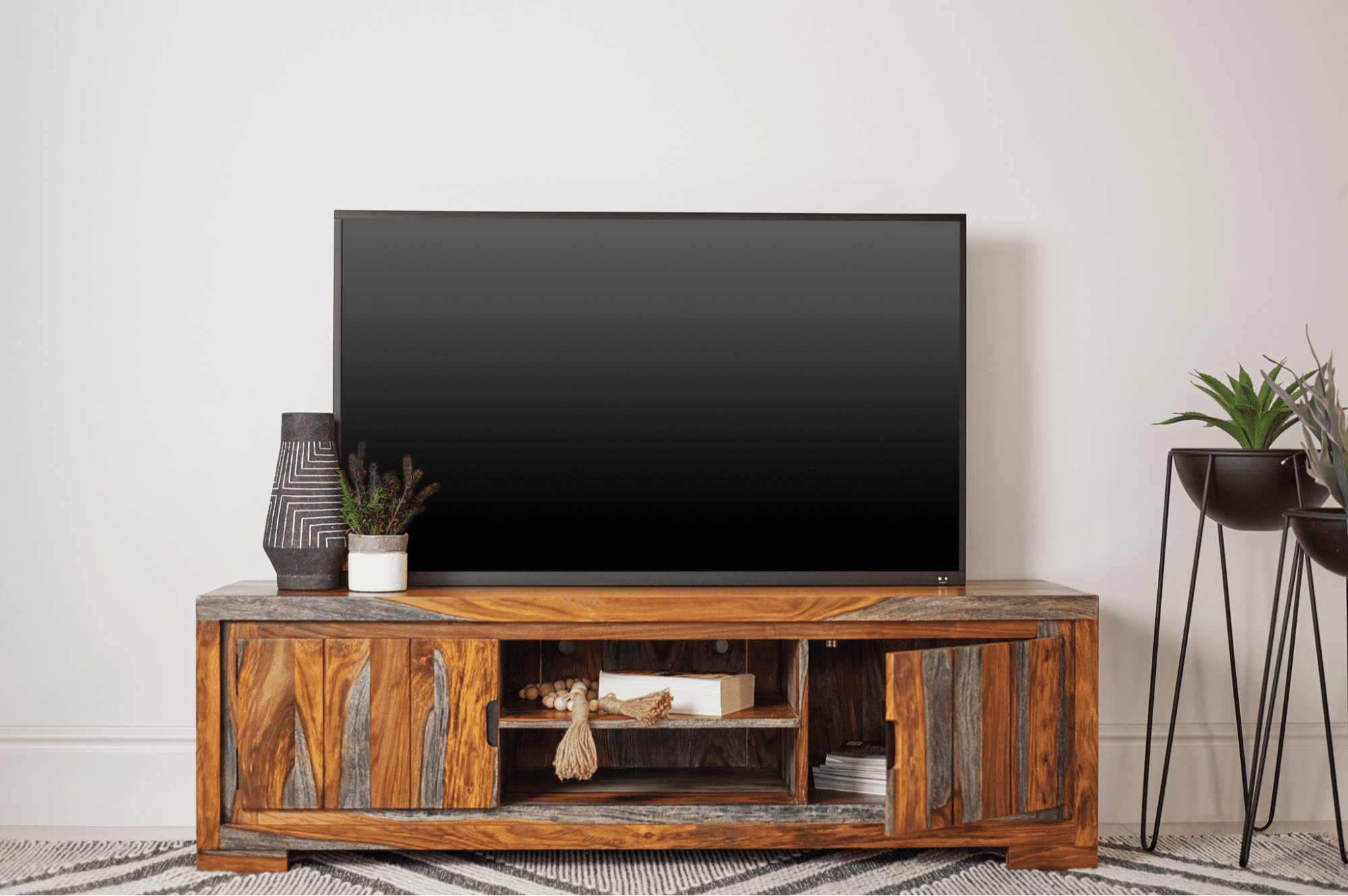 game room ideas: 2-door TV Console Sheesham Grey from Coaster