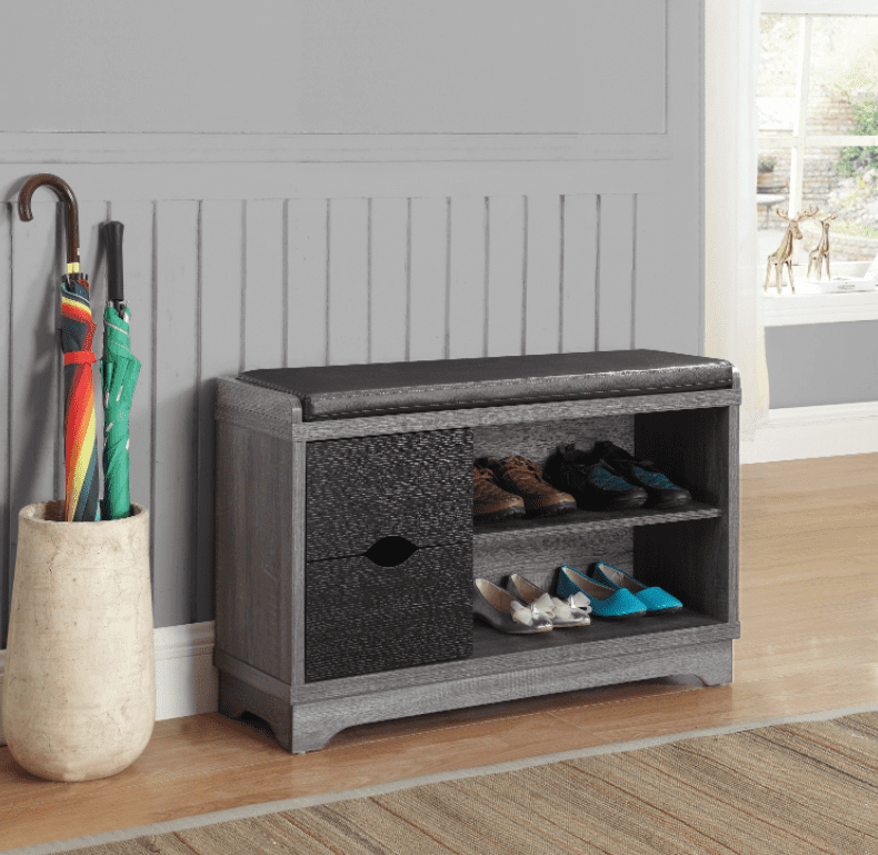 minimalist interior design: 2-drawer Storage Bench from Coaster