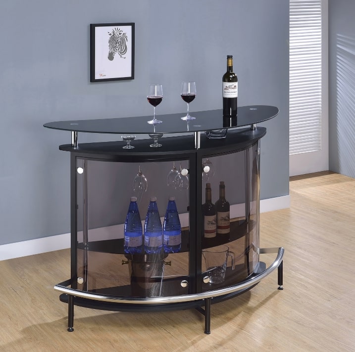 2-tier Bar Unit Black and Chrome