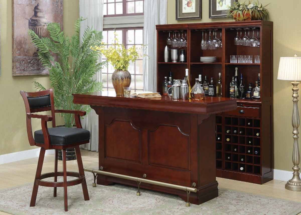 Bar units: 4-drawer Bar Unit Merlot and Brushed Brass