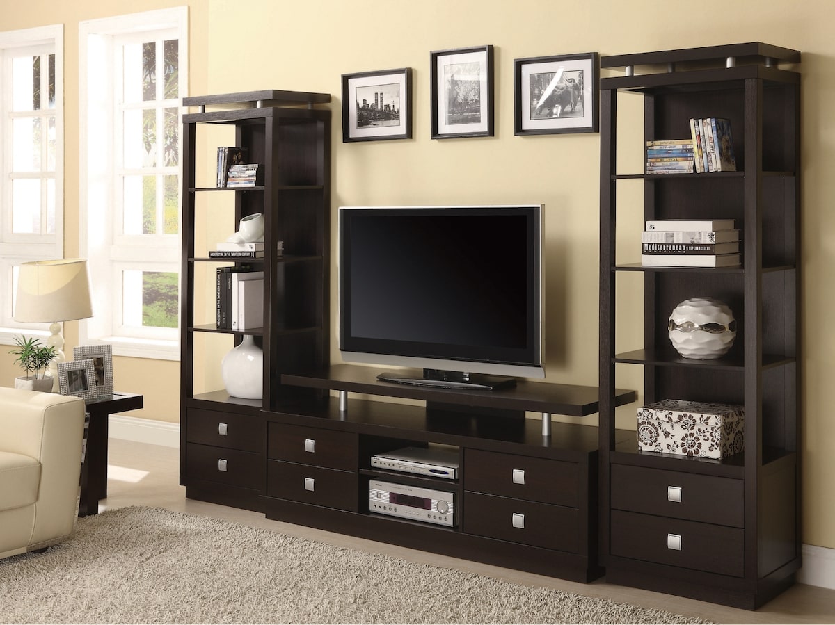 4-drawer TV Console Cappuccino