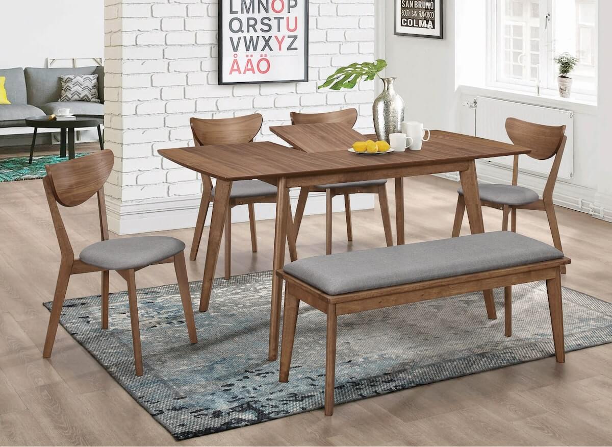 Mid century modern decor: Alfredo Rectangular Dining Table Natural Walnut