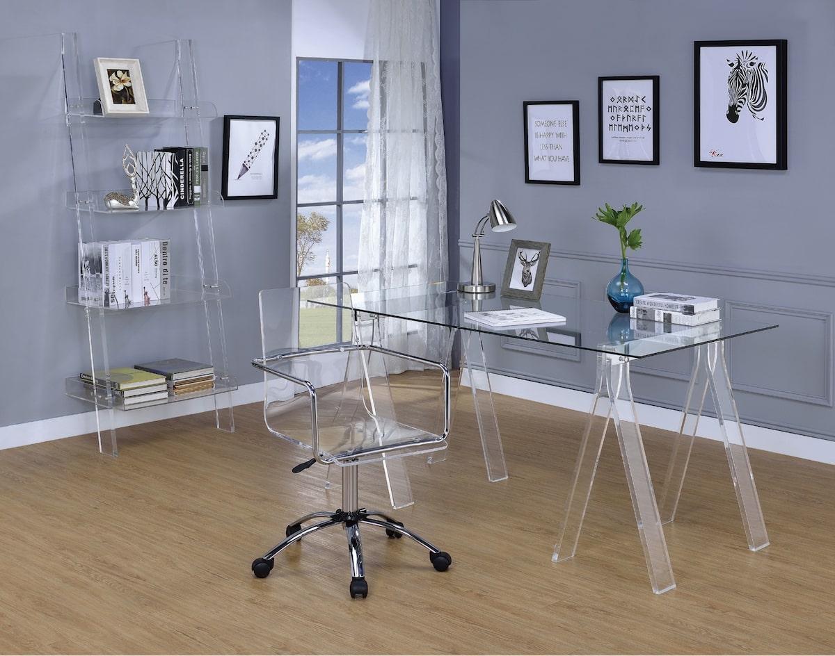 Acrylic furniture: Amaturo Office Chair with Casters Clear and Chrome