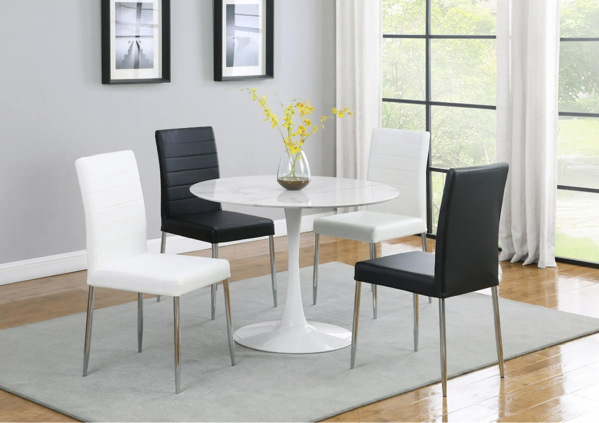 Mid century modern decor: Arkell 40-inch Round Pedestal Dining Table White