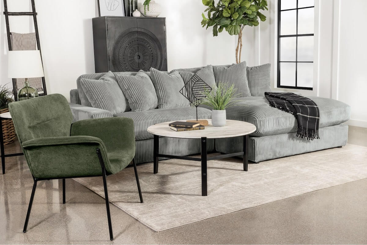 Blaine Upholstered Reversible Sectional Fog