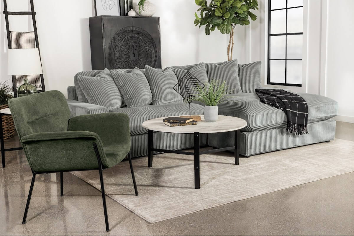 Blaine Upholstered Reversible Sectional Fog