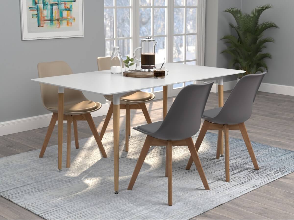 Mid century modern decor: Caballo Upholstered Side Chairs Tan