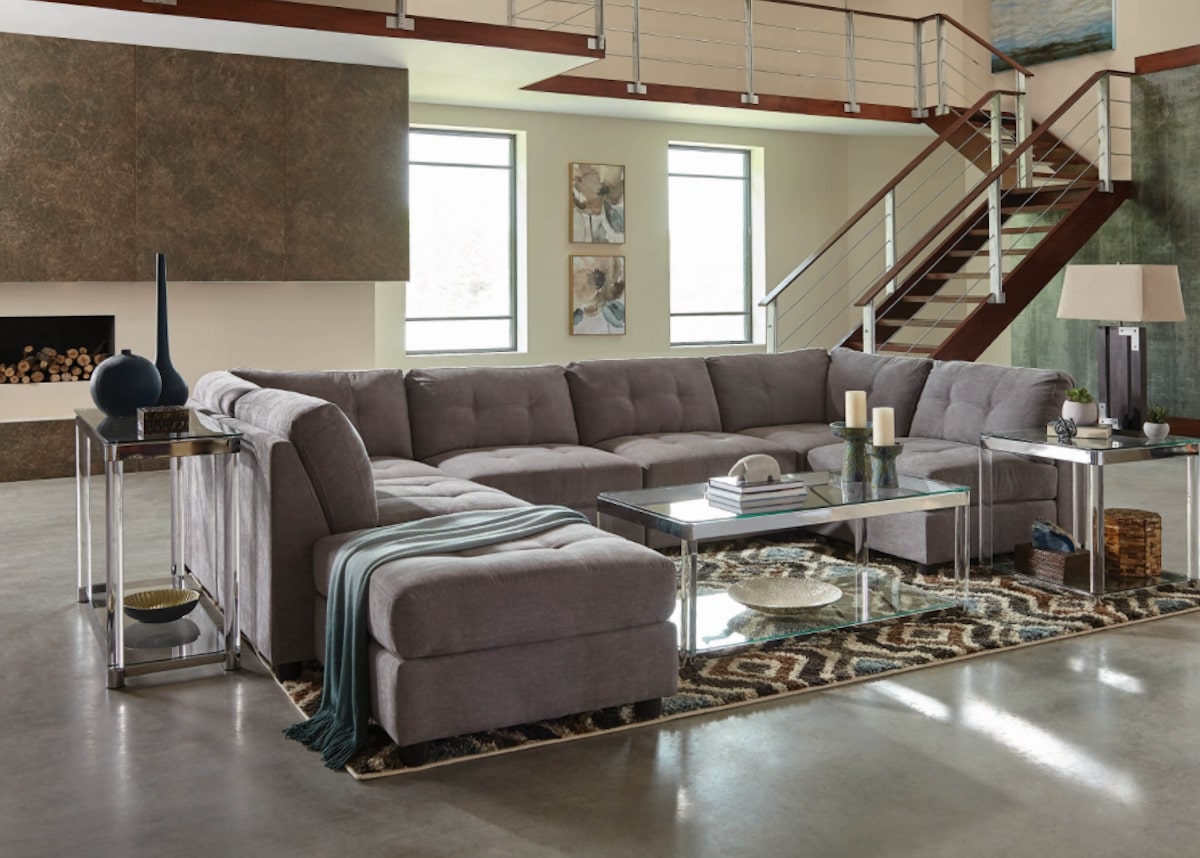 Different ways to arrange a sectional: Claude Tufted Cushion Back Corner Dove