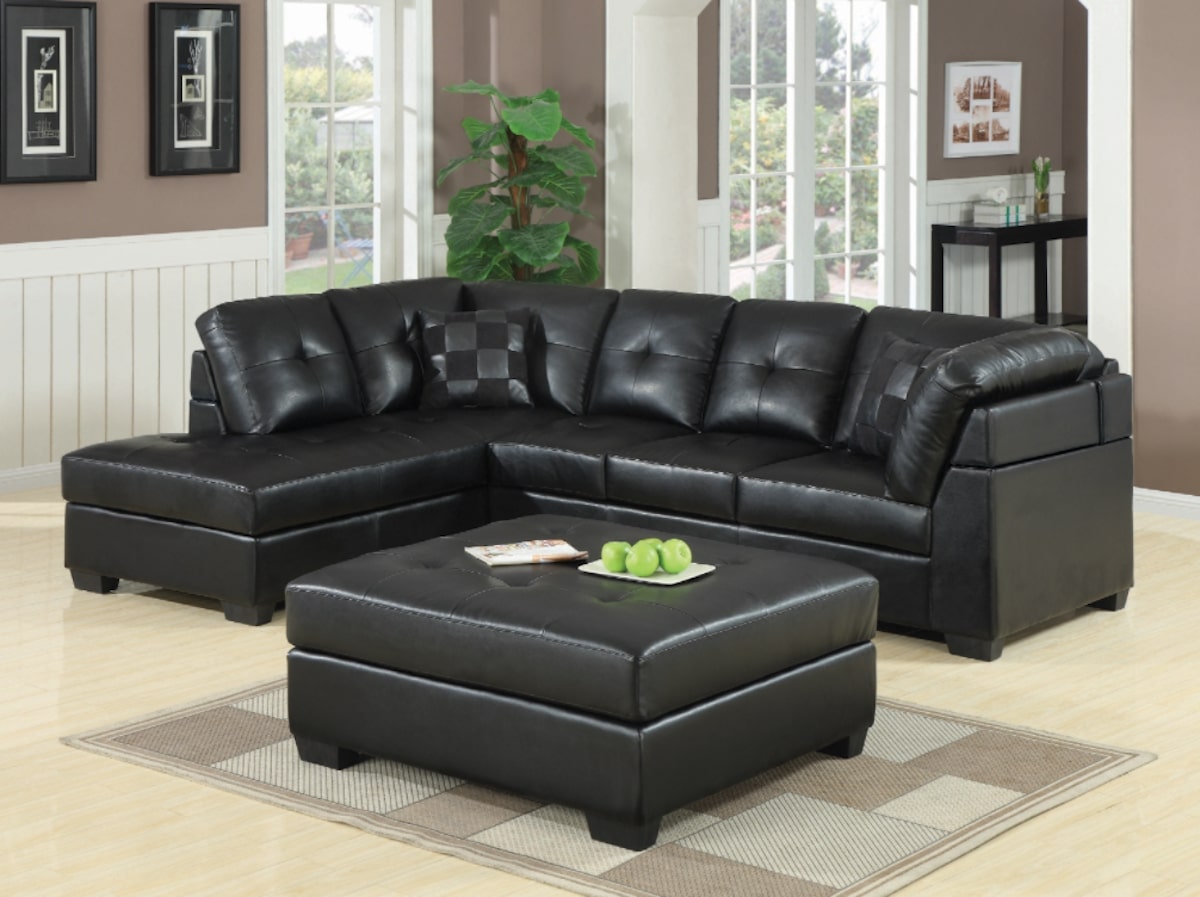 Couches that come apart: Darie Cushion Back Tufted Sectional Sofa Black