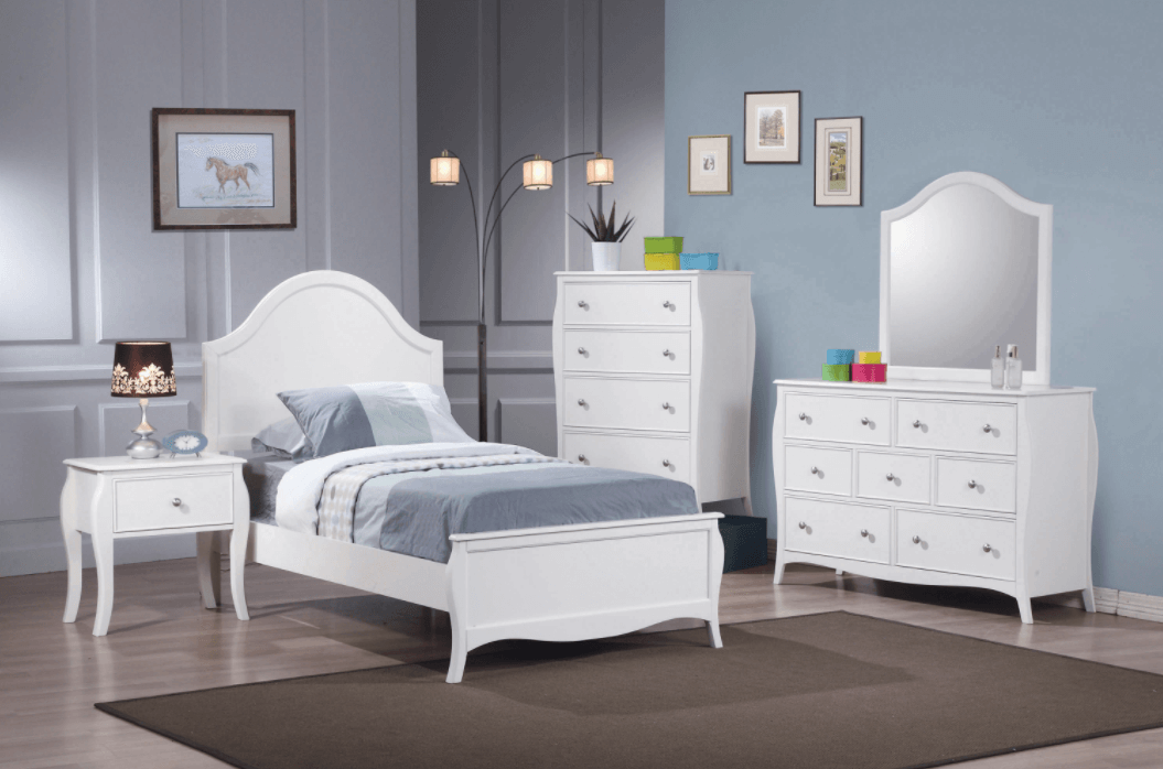 teen girl bedroom ideas: Dominique 4-piece Full Panel Bedroom Set Buttermilk