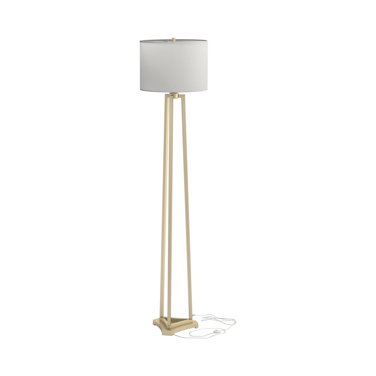 Gold accents: Drum Shade Floor Lamp White and Gold