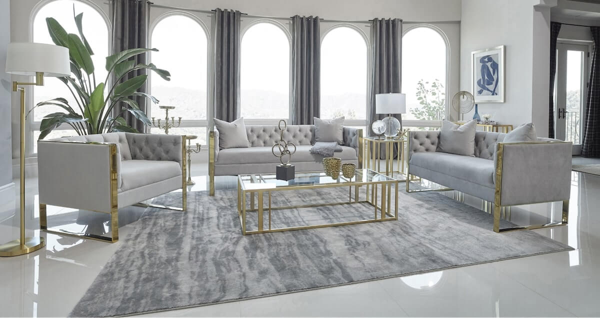 Eastbrook Tufted Back Loveseat Grey