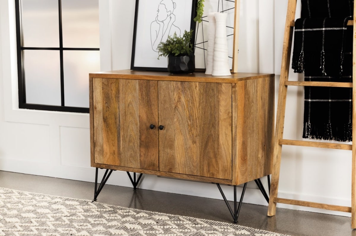 Farmhouse chic: Eileen Rectangular 2-door Accent Cabinet Natural