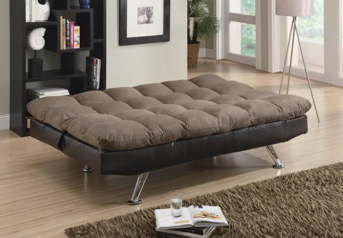 2 beds in one small room ideas: Elise Biscuit Tufted Back Sofa Bed Brown