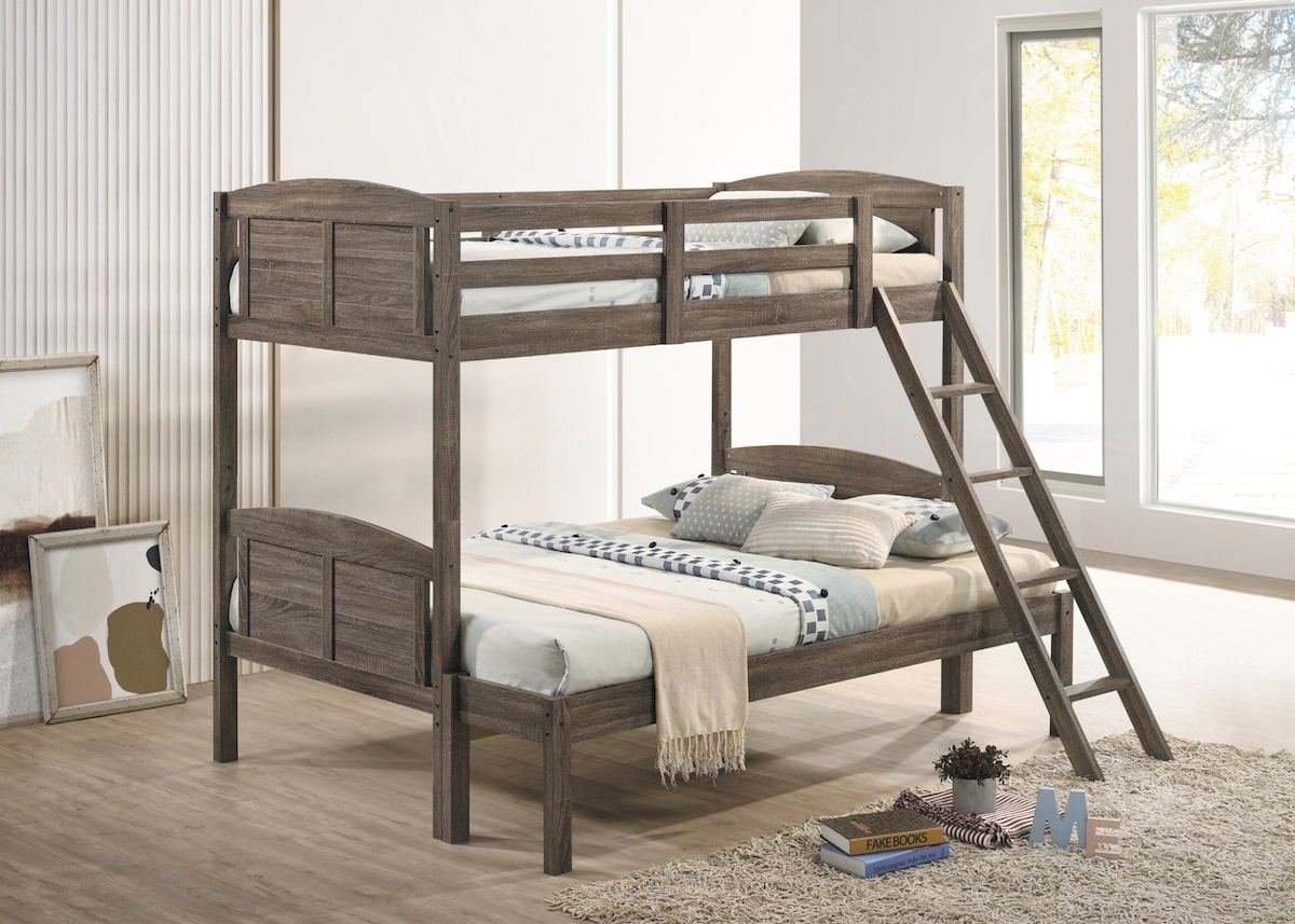 Flynn Twin over Full Bunk Bed Weathered Brown