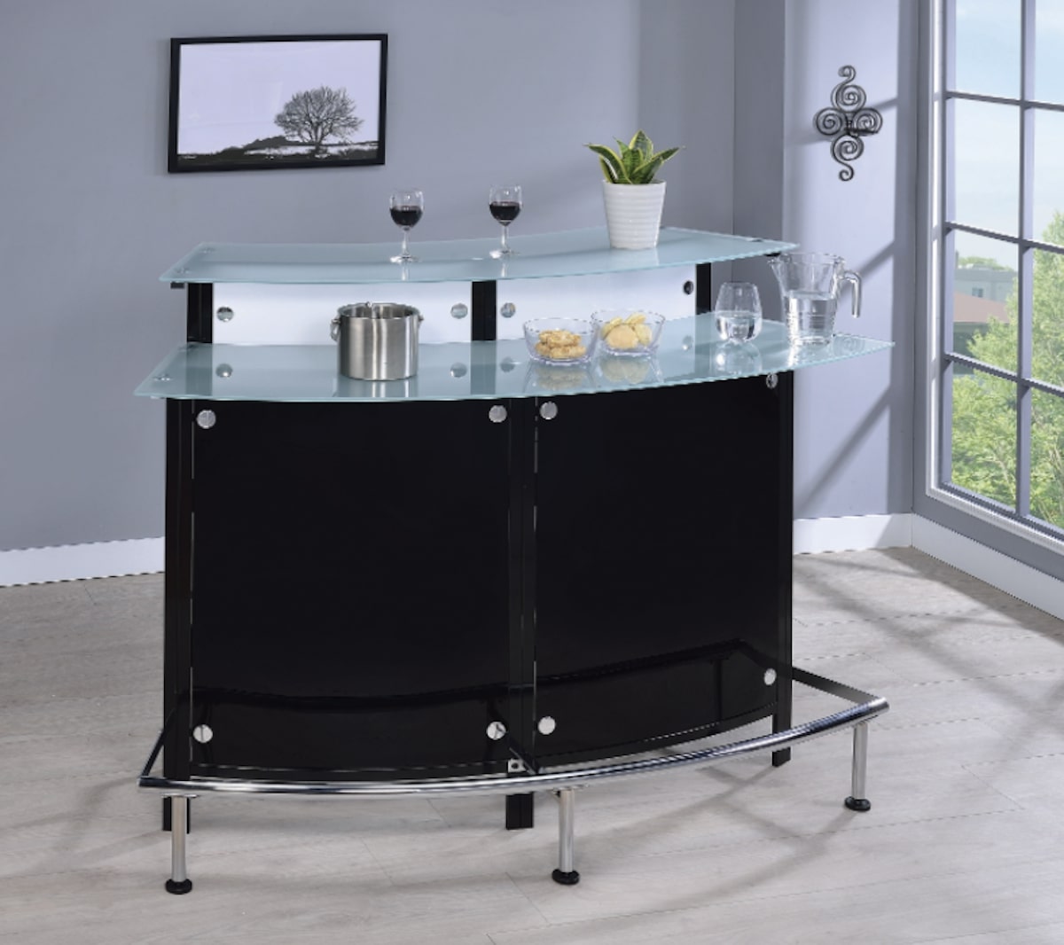 Bar units: Glass Top Bar Unit Black