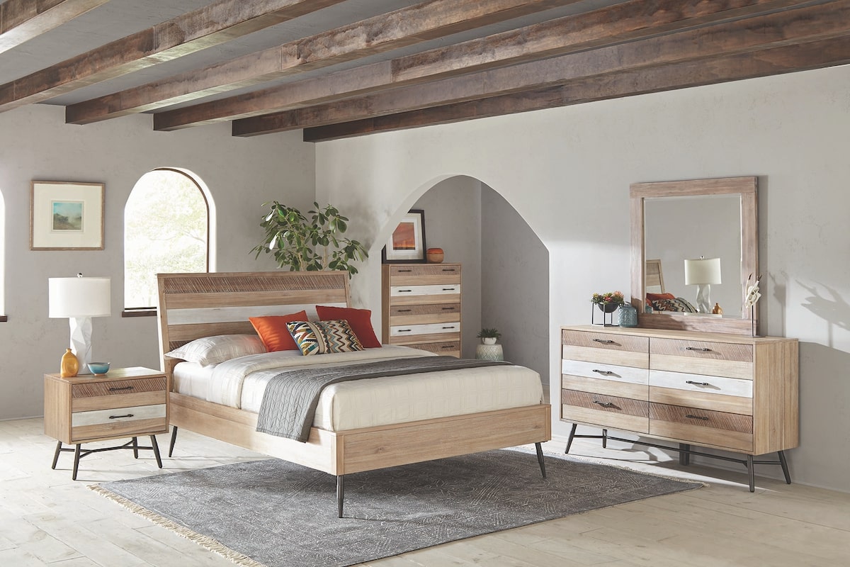 Earthy bedroom ideas: Marlow California King Platform Bed Rough Sawn Multi