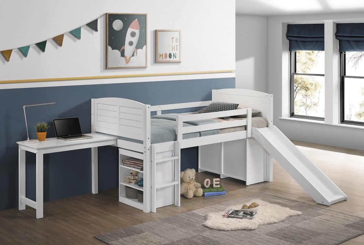 Kids desk ideas: Millie Twin Workstation Loft Bed White