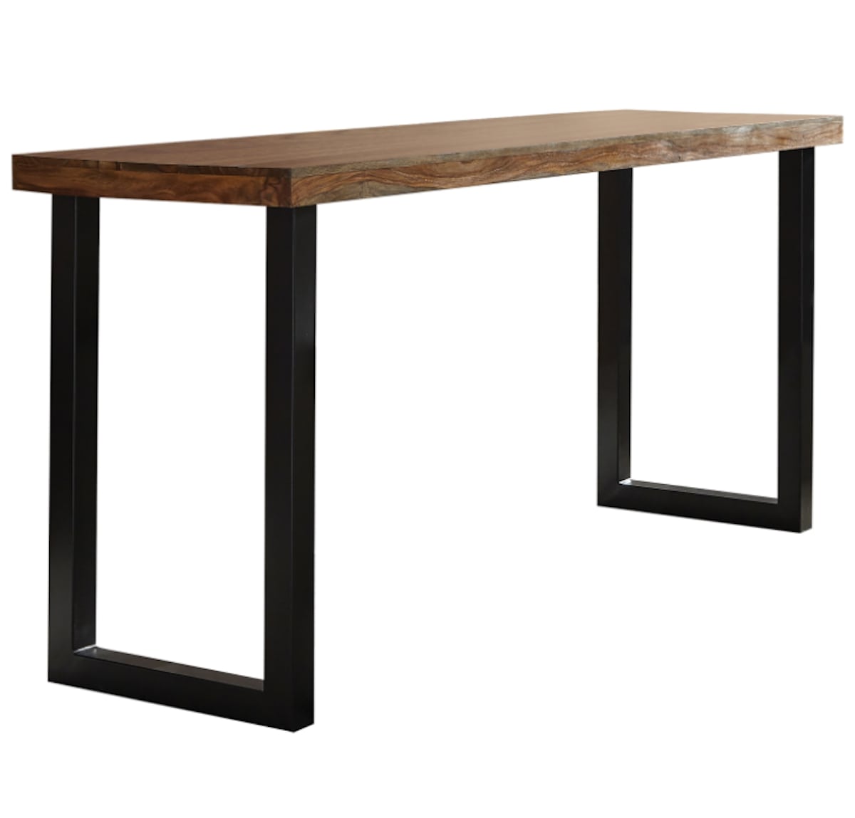 Snack tables: Mindo Rectangular Counter Height Table Warm Chestnut and Matte Black