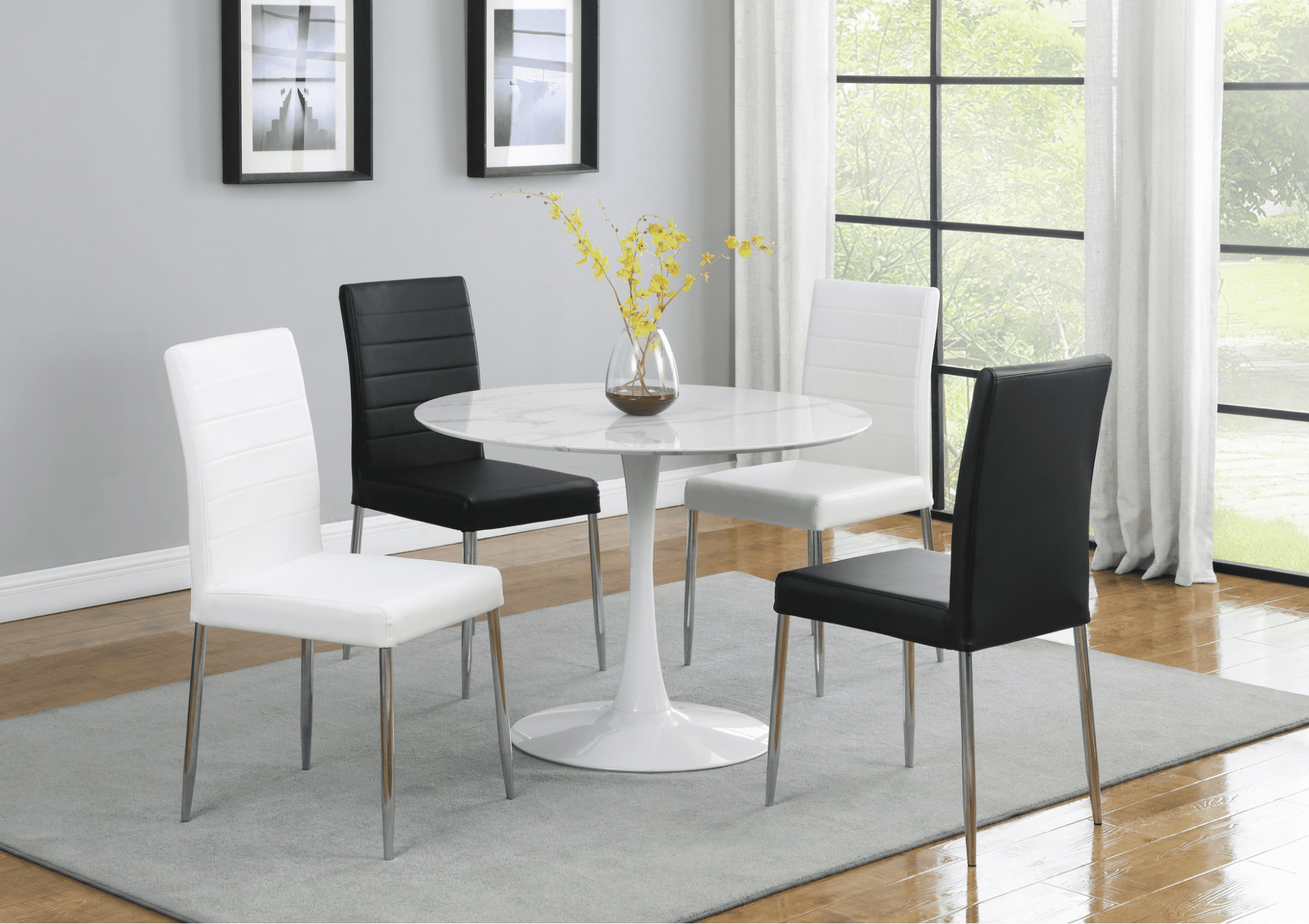 modern dining table: Arkell 40-Inch Round Pedestal Dining Table White