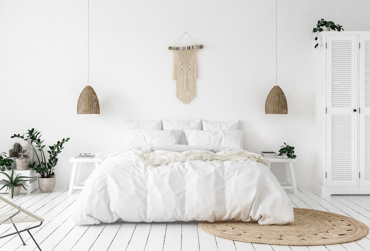 Scandinavian-Boho styled bedroom