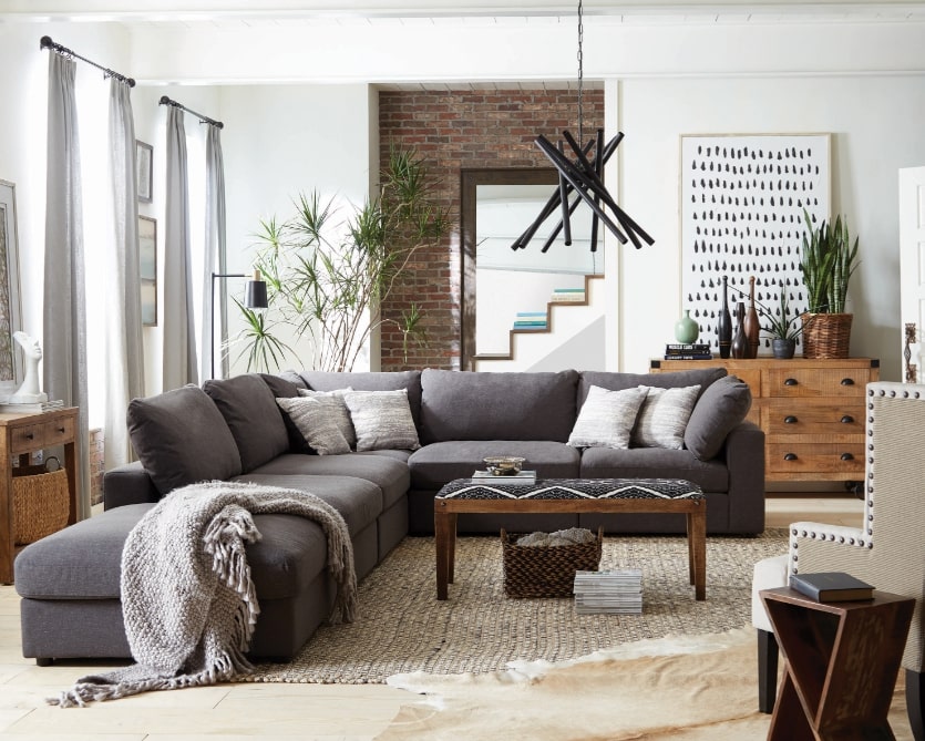 Modular furniture for small spaces: Serene Upholstered Armless Sectional Set