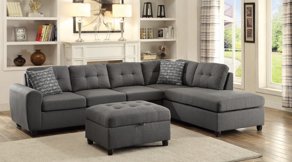 Stonenesse Tufted Sectional Grey