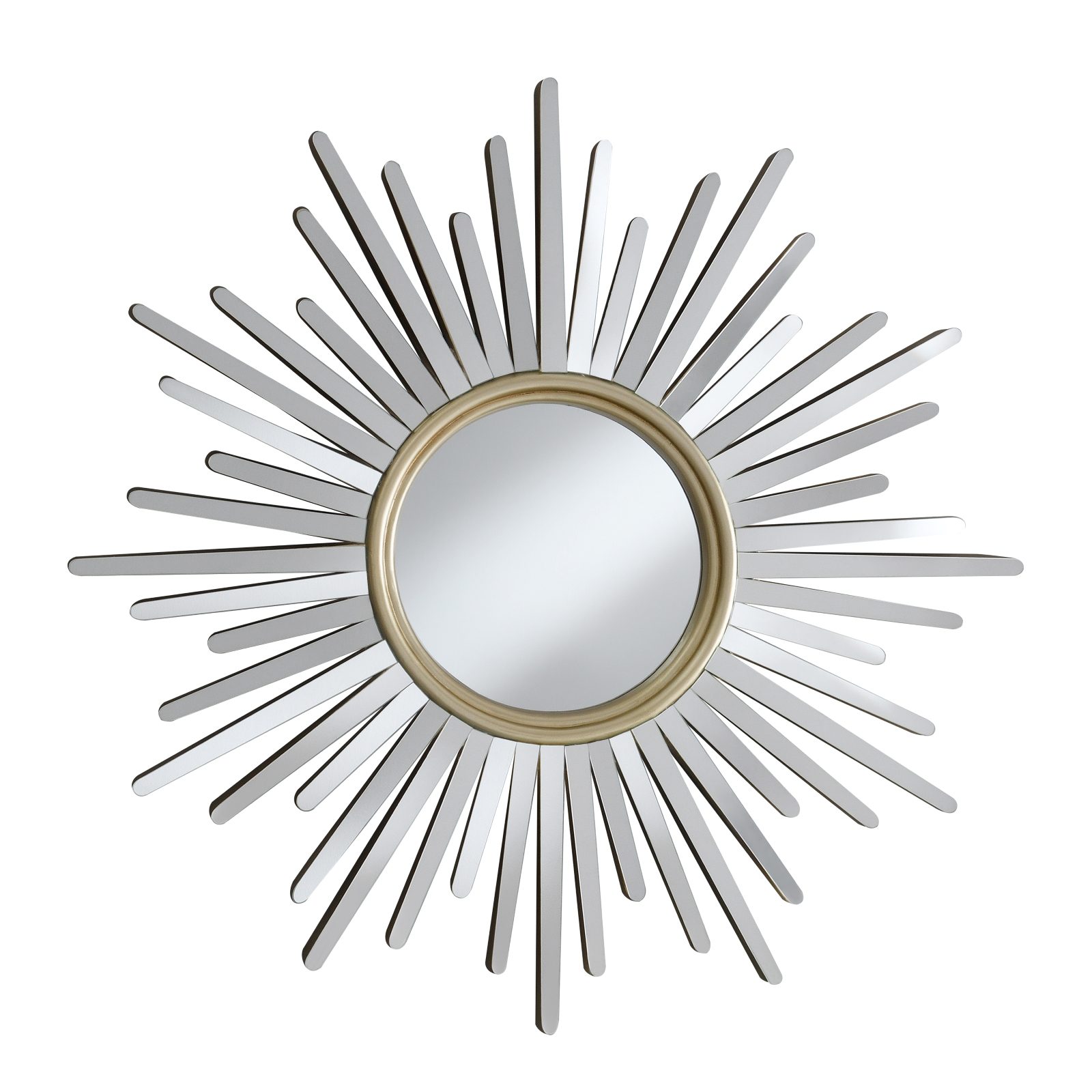 decorative wall mirrors: Sunburst Wall Mirror Champagne And Silver