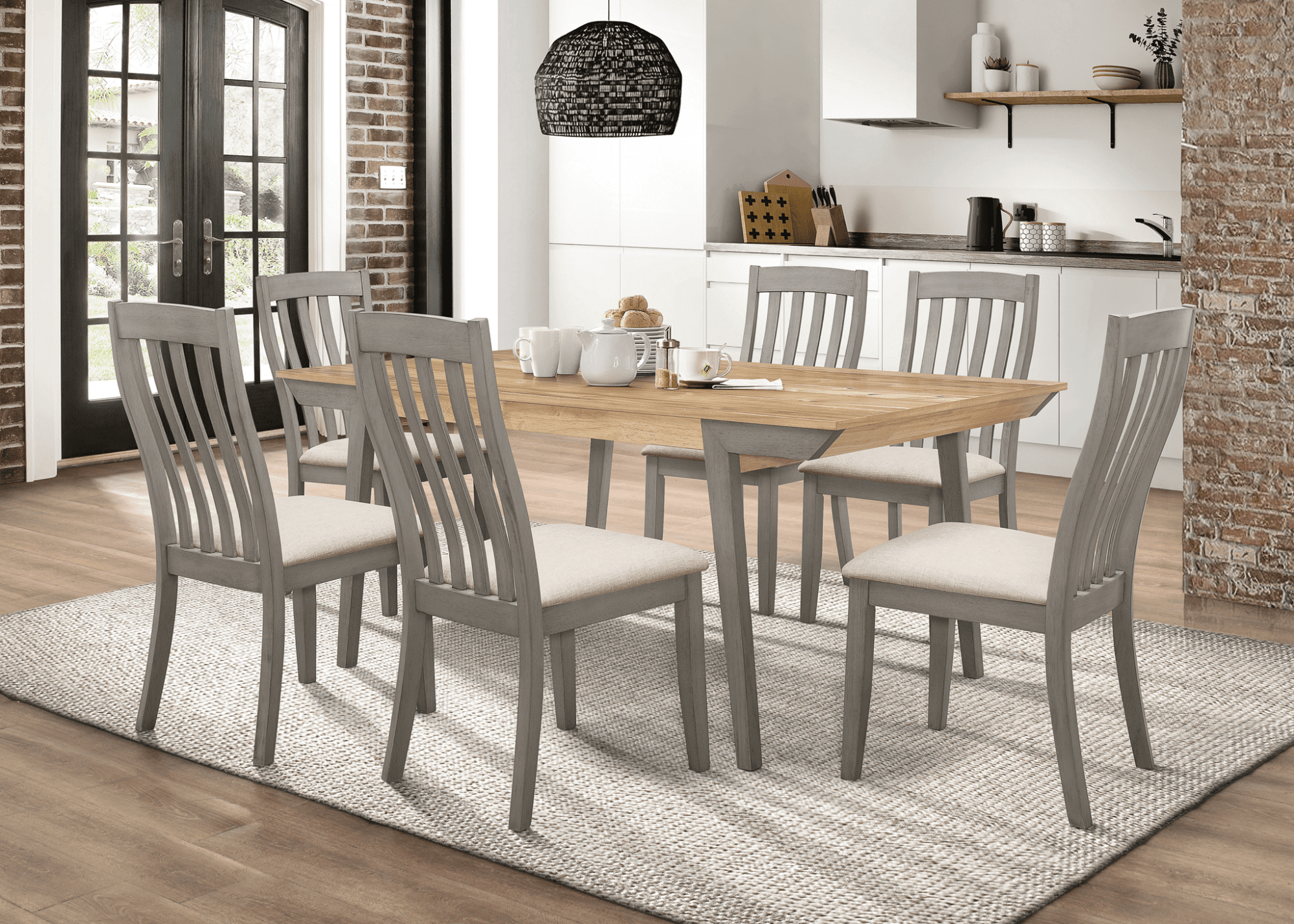 Nogales Wooden Dining Table Acacia And Coastal Grey