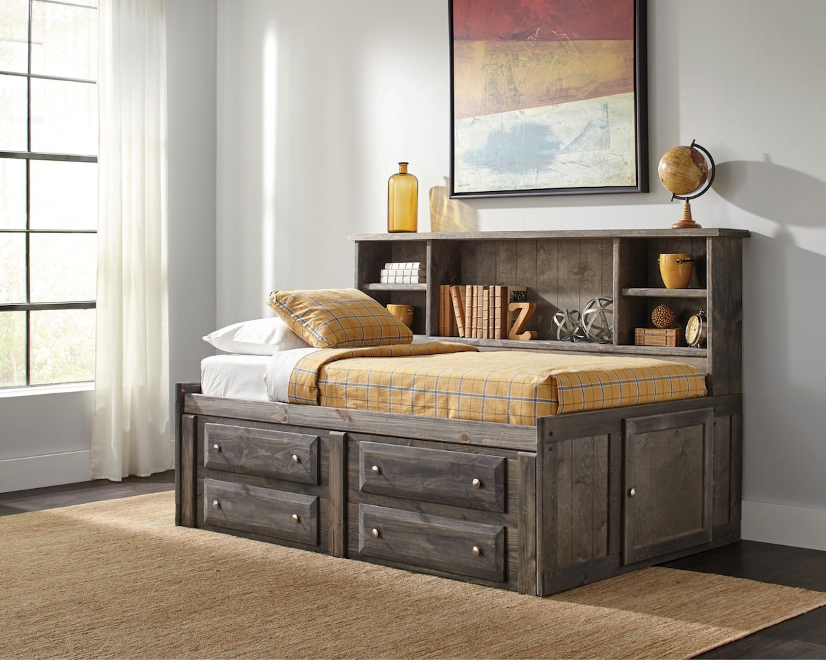 Small bedroom ideas for twins: Wrangle Hill Twin Storage Daybed Gun Smoke