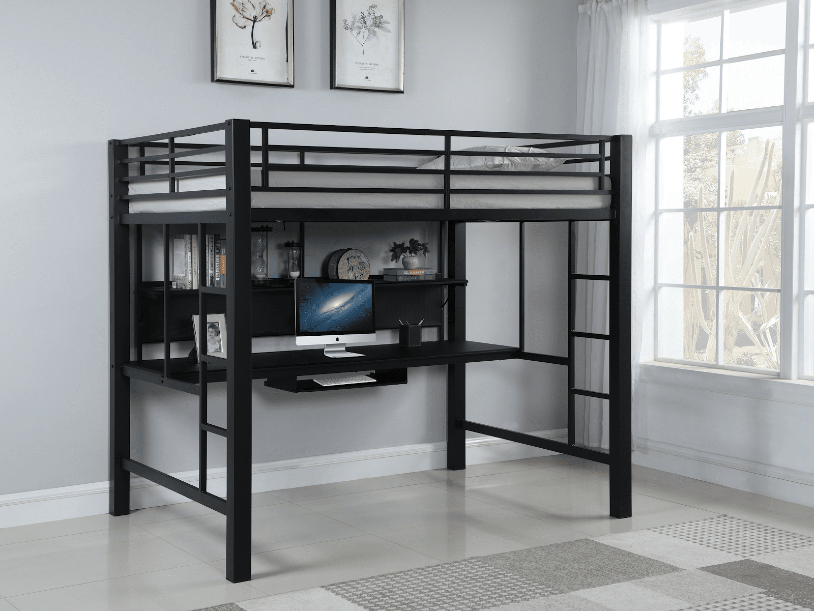 Small home office ideas: bed workstation