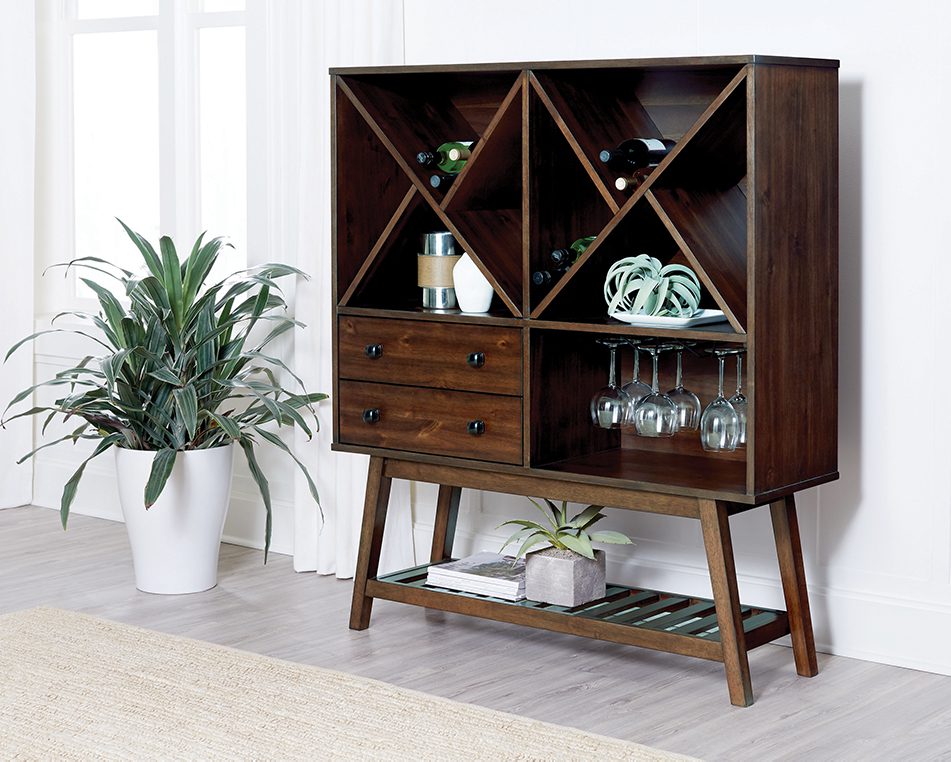 2-Drawer Wine Cabinet Desert Teak