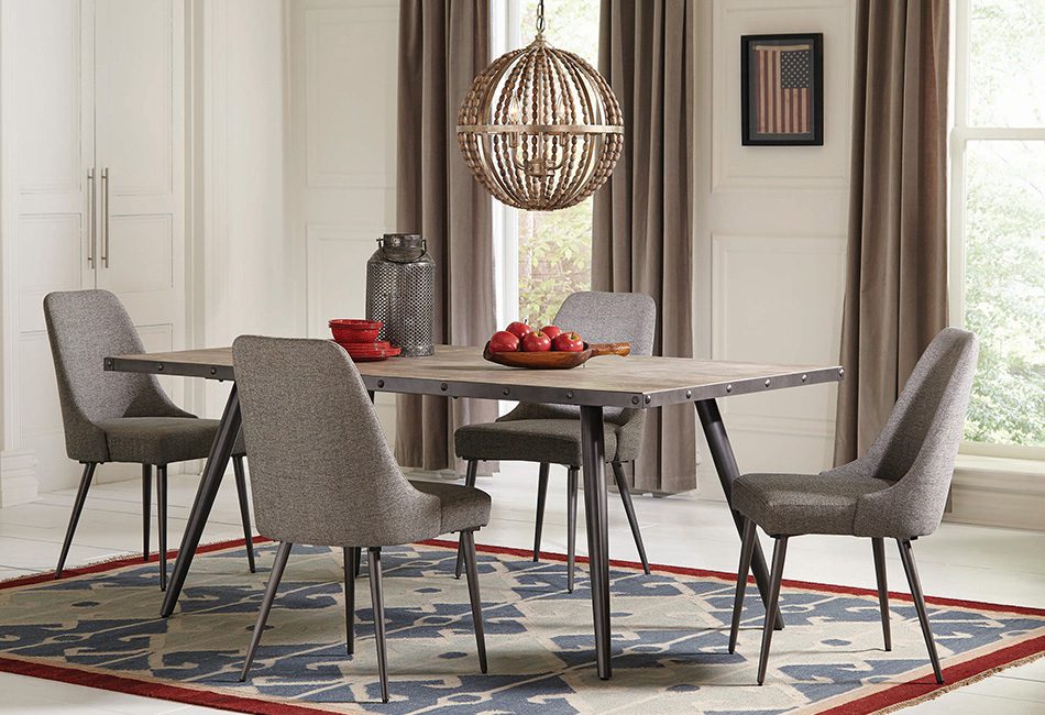 Levitt 5-piece Rectangular Dining Set Weathered Elm and Grey