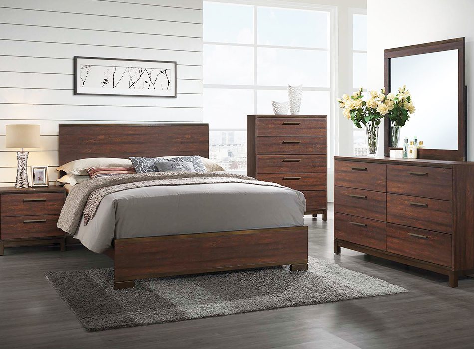 Edmonton California King Panel Bed Rustic Tobacco