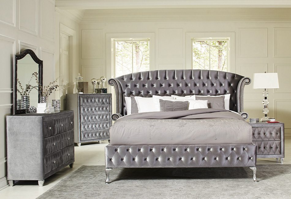 Deanna Tufted Bedroom Set Grey