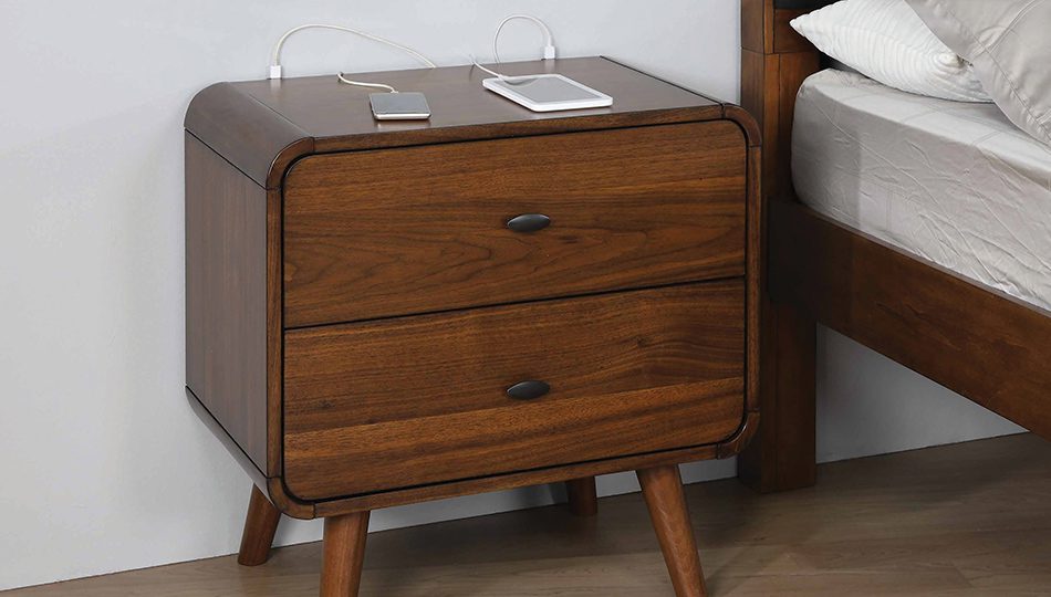 Robyn 2-Drawer Nightstand Dark Walnut