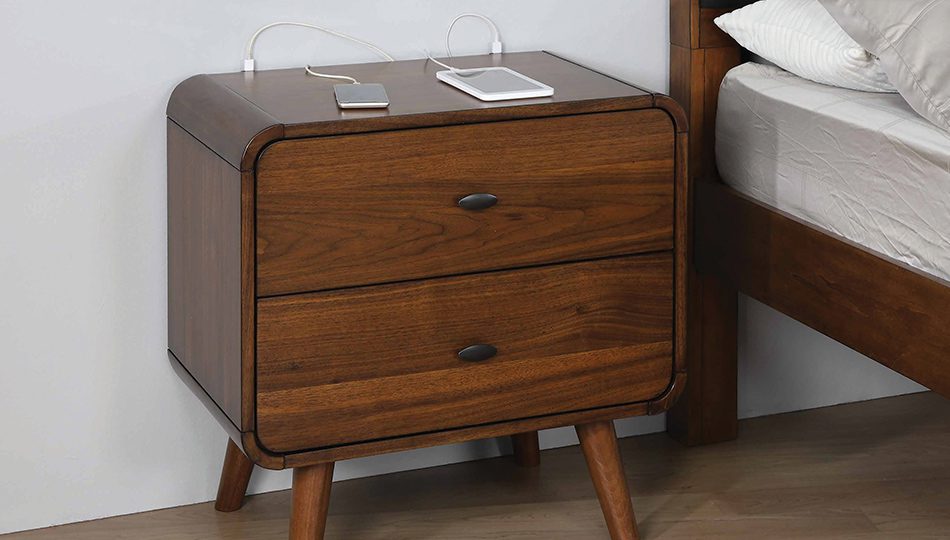 Robyn 2-Drawer Nightstand Dark Walnut