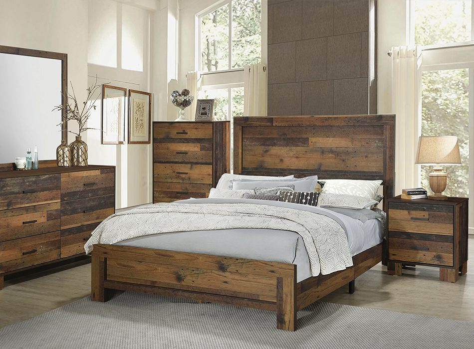 Sidney Panel Bedroom Set Rustic Pine