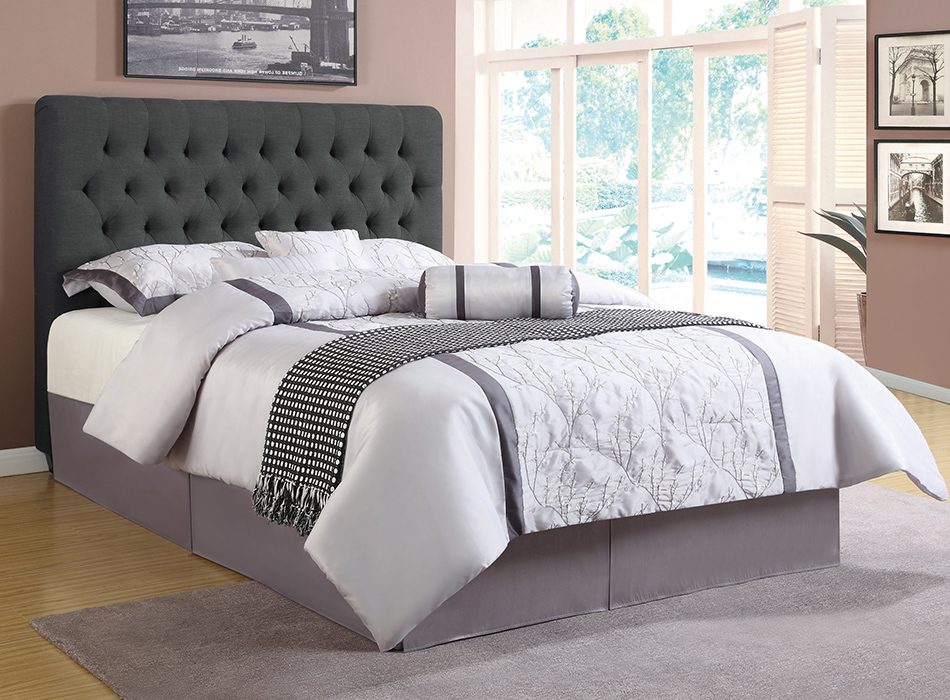 Chloe Tufted Upholstered Queen Bed Charcoal