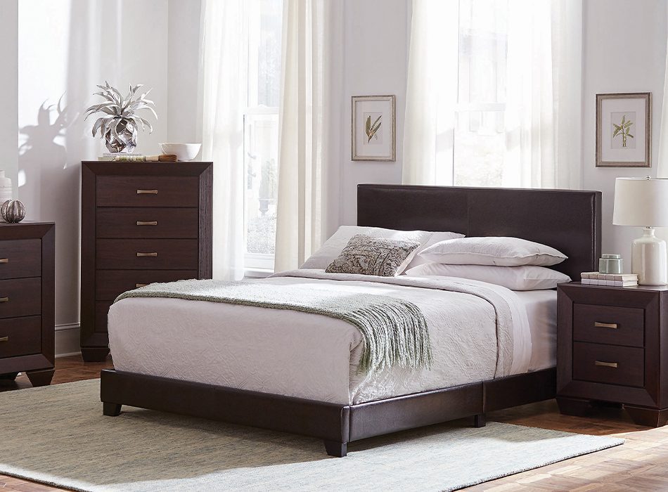 Dorian Bedroom Set Brown And Dark Cocoa