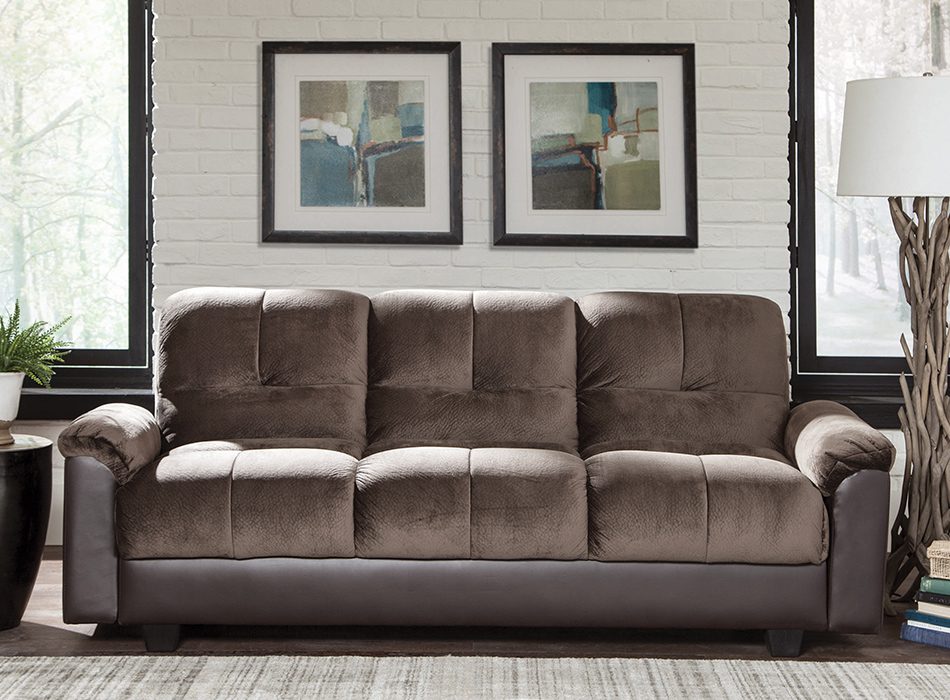 Dexter Upholstered Storage Sofa Bed Chocolate Brown