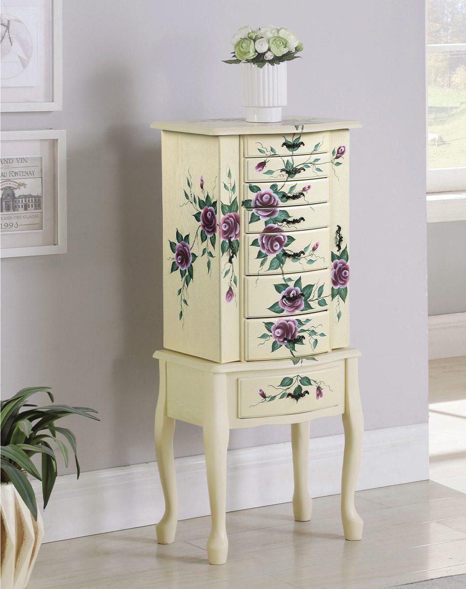 7-drawer Jewelry Armoire Off White