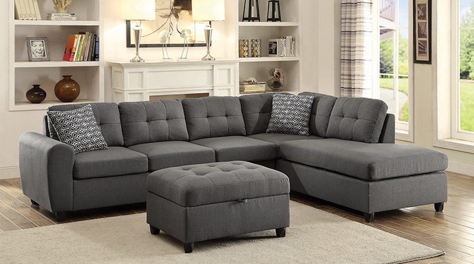 Stonenesse Tufted Sectional Grey