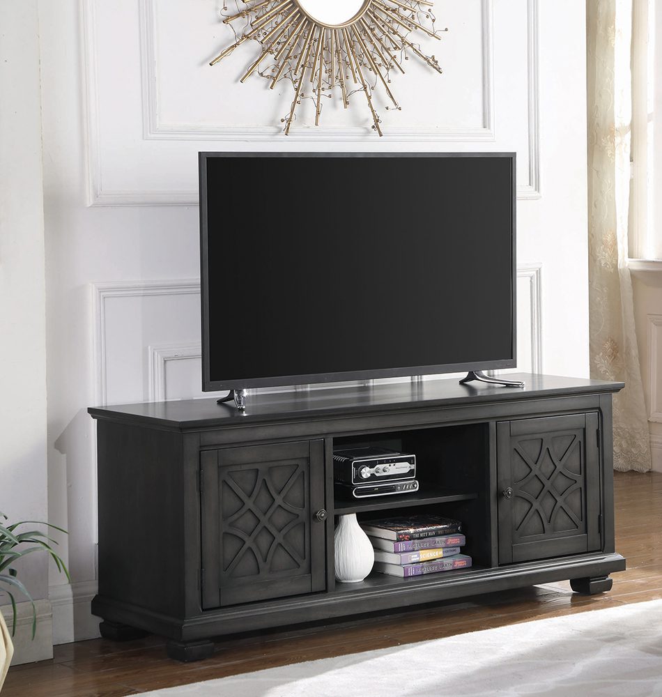 2-Door TV Console Rustic Grey