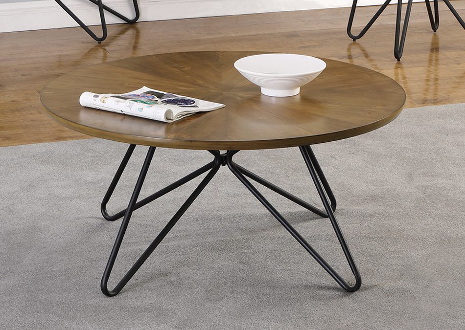 Churchill Round Coffee Table Dark Brown And Black