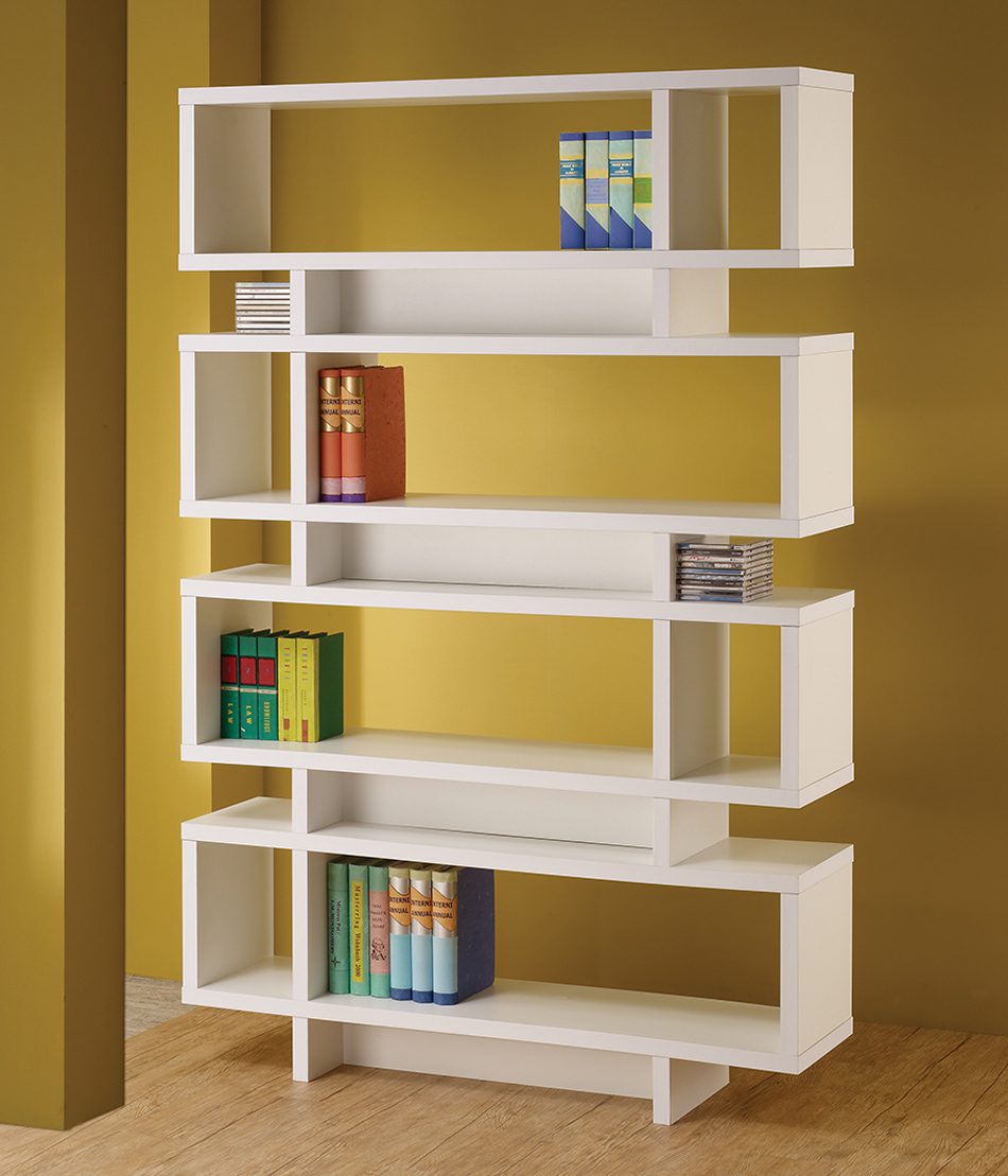 4-Tier Open Back Bookcase White