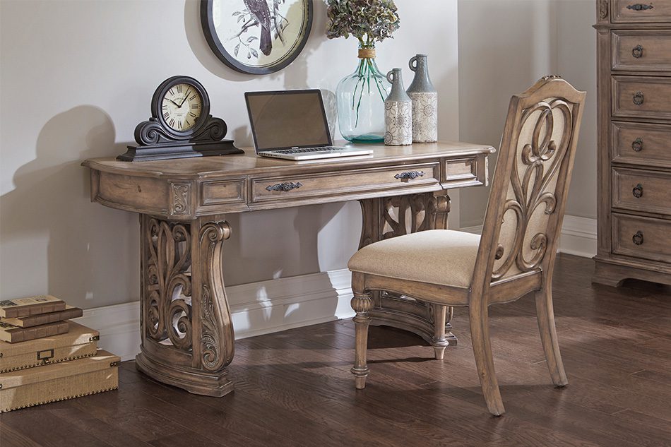 Belinda Writing Desk With Drawer Antique Linen