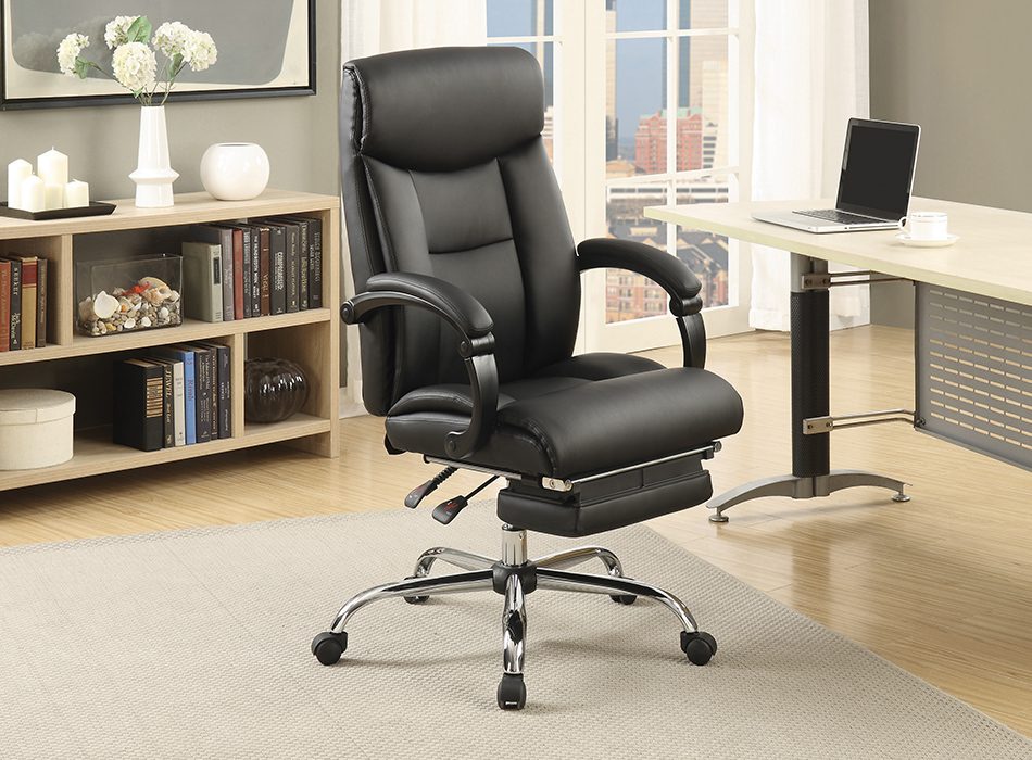 Adjustable Height Office Chair Black And Chrome