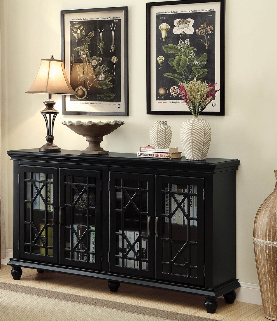 Traditional Black Accent Cabinet